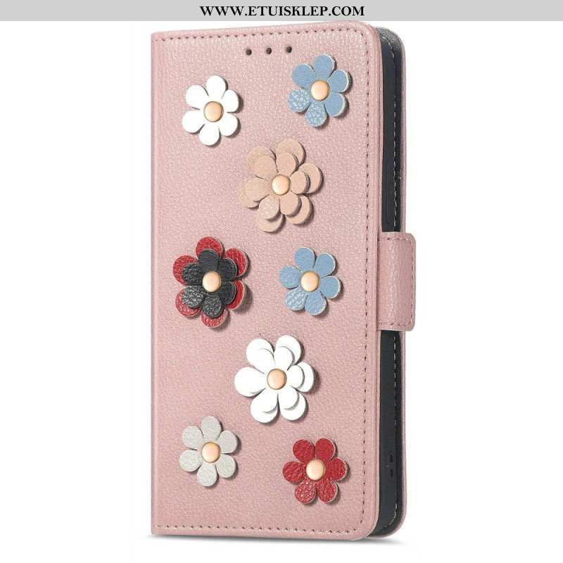 Etui Folio do iPhone 14 Dekoracyjne Kwiaty